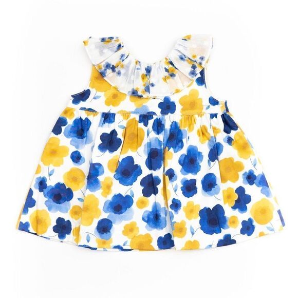 PALOMA DE LA O | Girl's Ruffle Collar Floral Dress - [size 24 months] - Picture 1 of 8